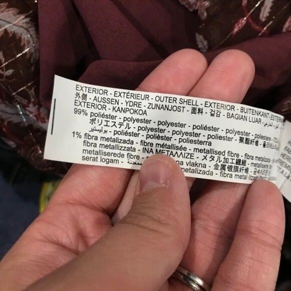 Zara Mock Neck Red Floral Sheer Top - Picture 7 of 8